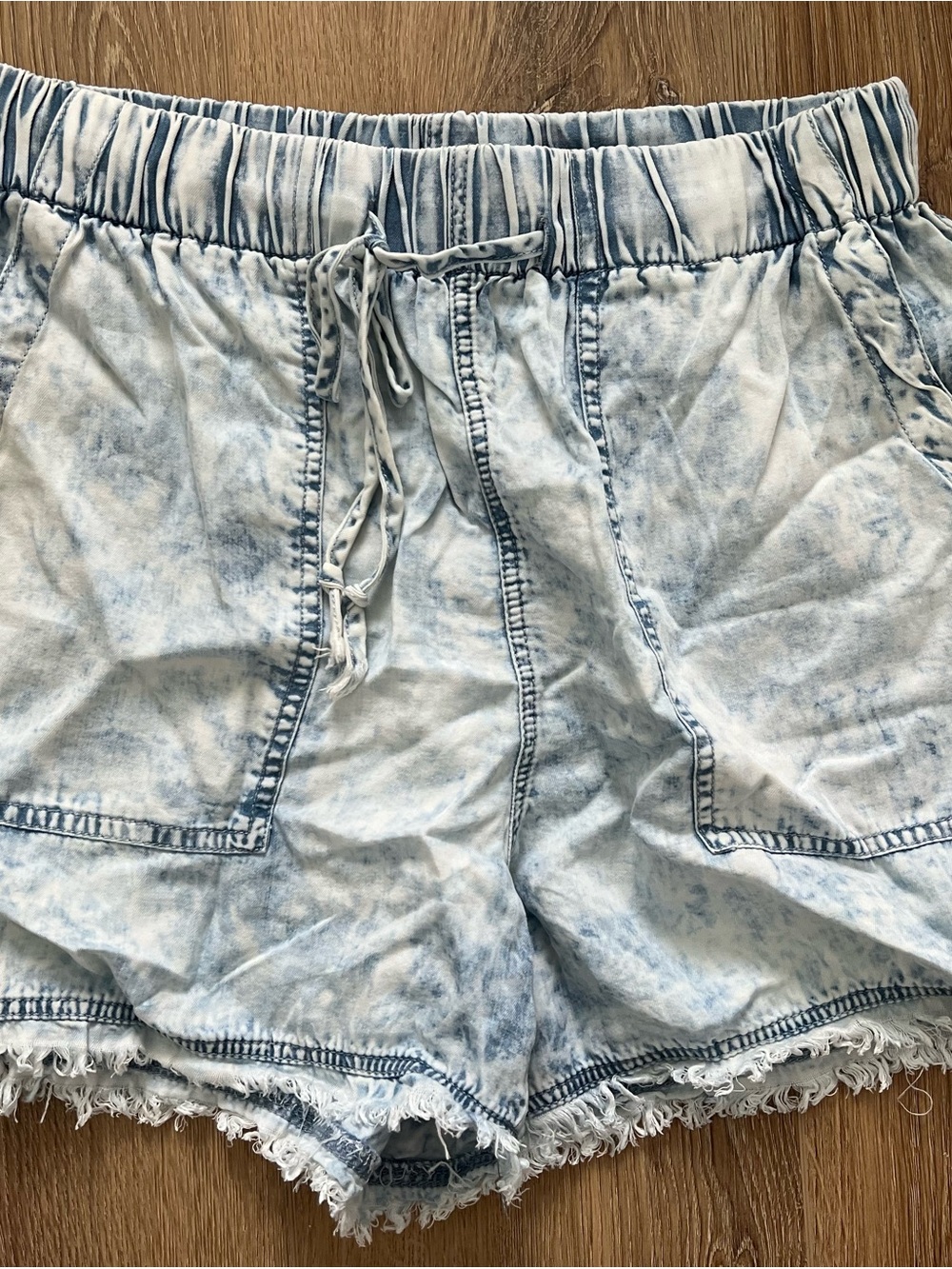 Light Blue Tie-Dye Women’s Drawstring Shorts